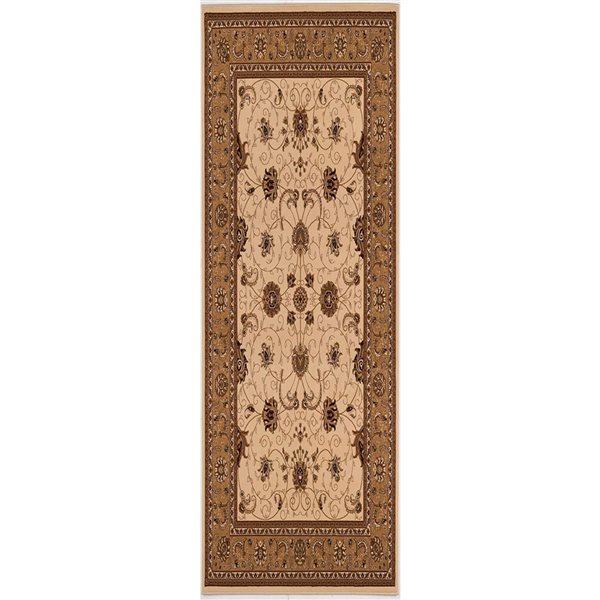 Rug Branch Traditional Majestic 2 W x 16-ft L Beige and Cream Rectangular Indoor Runner Rug