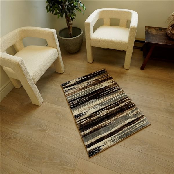 Rug Branch Modern Montage 2 x 7-ft Beige Indoor Runner Rug