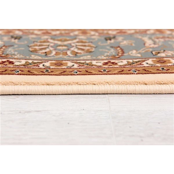 Rug Branch Traditional Majestic 2 W x 17-ft L Beige and Blue Rectangular Indoor Runner Rug