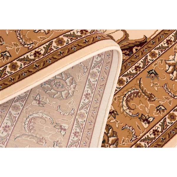 Rug Branch Traditional Majestic 2 W x 17-ft L Beige and Cream Rectangular Indoor Runner Rug