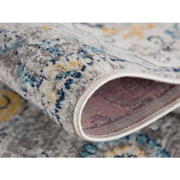 Rug Branch Modern Savannah 2 W x 7-ft L Blue and Grey Rectangular Indoor Runner Rug