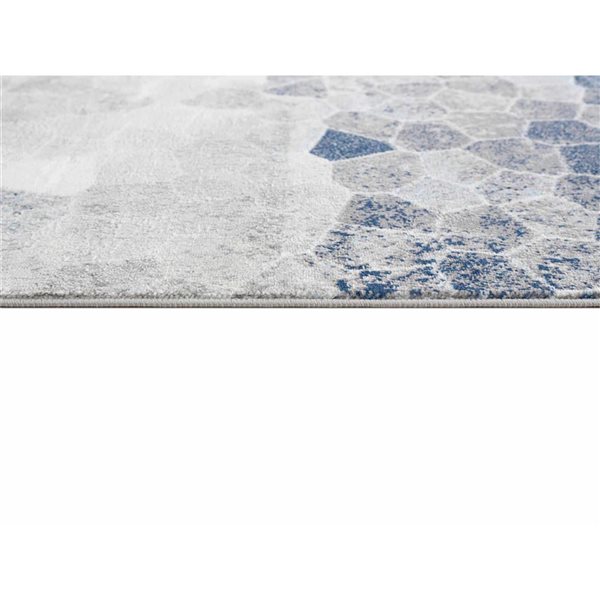 Rug Branch Modern Havana 2 W x 16-ft L Blue and Beige Rectangular Indoor Runner Rug