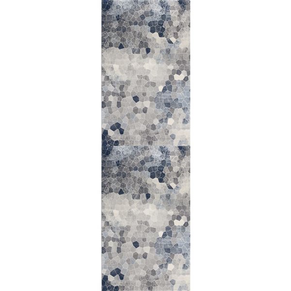 Rug Branch Modern Havana 2 W x 16-ft L Blue and Beige Rectangular Indoor Runner Rug