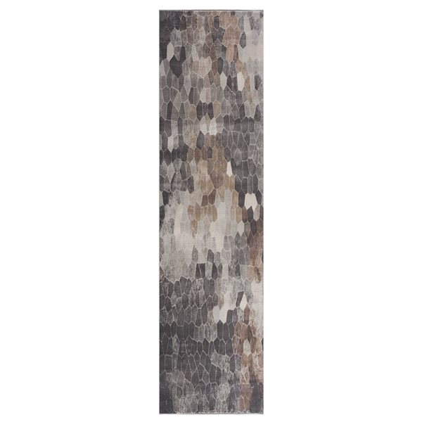 Rug Branch Modern Havana 2 W x 16-ft L Grey and Beige Rectangular ...