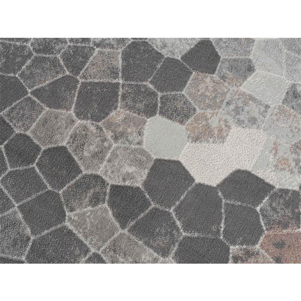 Rug Branch Modern Havana 2 W x 19-ft L Grey and Beige Rectangular Indoor Runner Rug