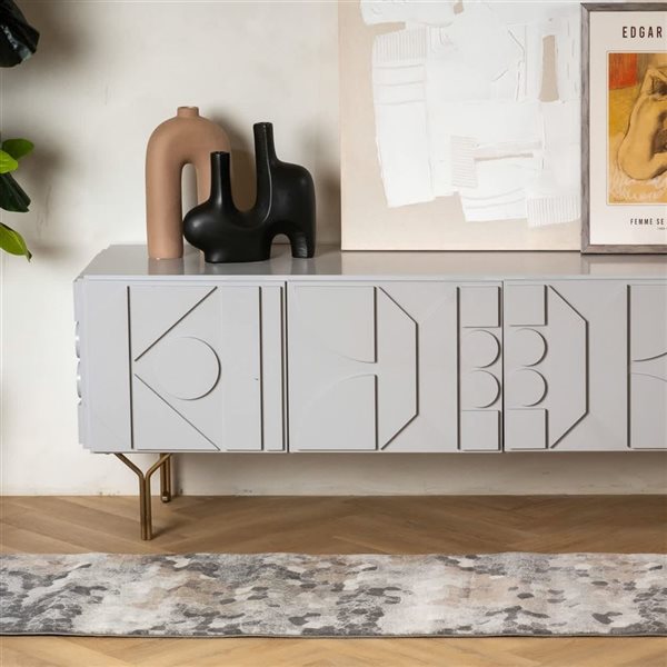 Rug Branch Modern Havana 2 W x 19-ft L Grey and Beige Rectangular Indoor Runner Rug