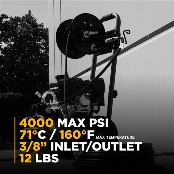 BE Power Equipment Pressure Washer 50-ft L x 3/8-in dia Hose Reel