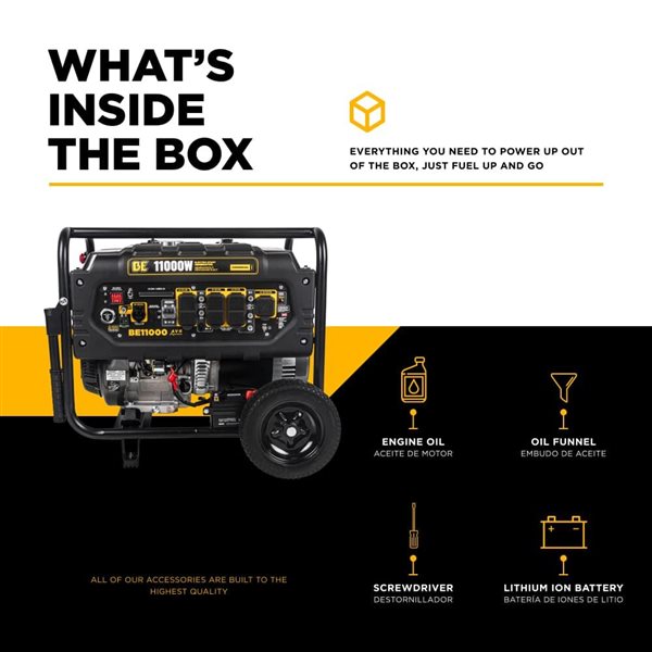 BE Power Equipment 7200-Watt Electric Start Gas Powered Portable Generator w/ CO Detector and OEM Engine