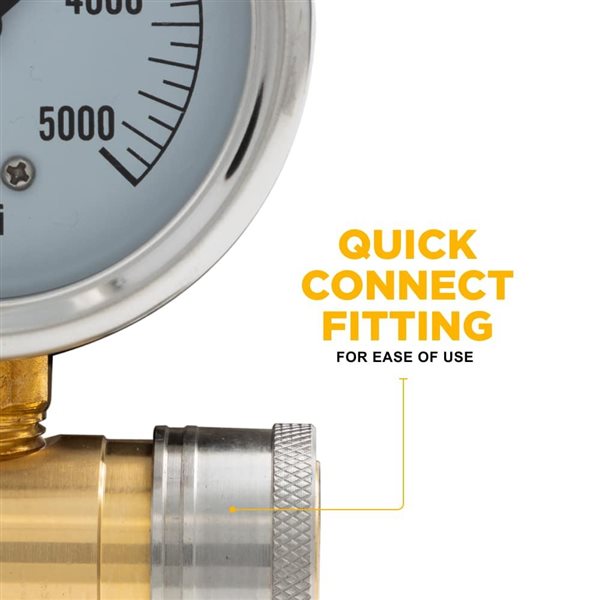BE Power Equipment Pressure Washer Quick-Connect Pressure Gauge