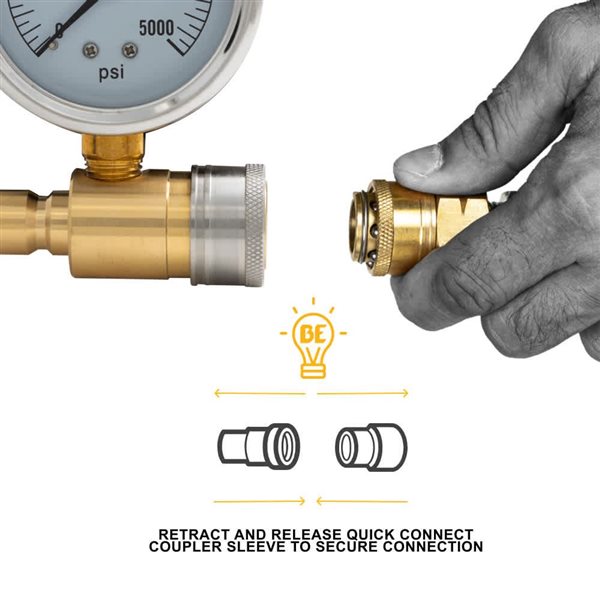 BE Power Equipment Pressure Washer Quick-Connect Pressure Gauge