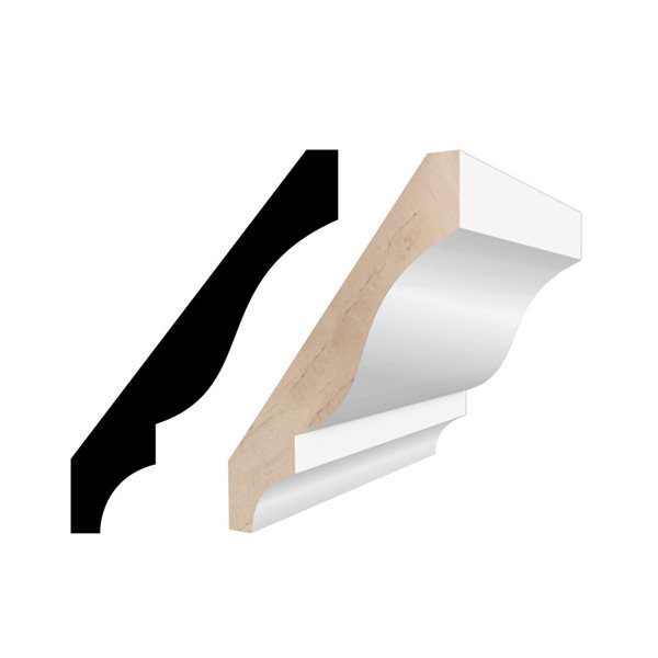 RESO 5-Pc 9/16 x 3 5/8 x 96-in Primed Finger-Joined Pine Crown Molding - 40 ft Total