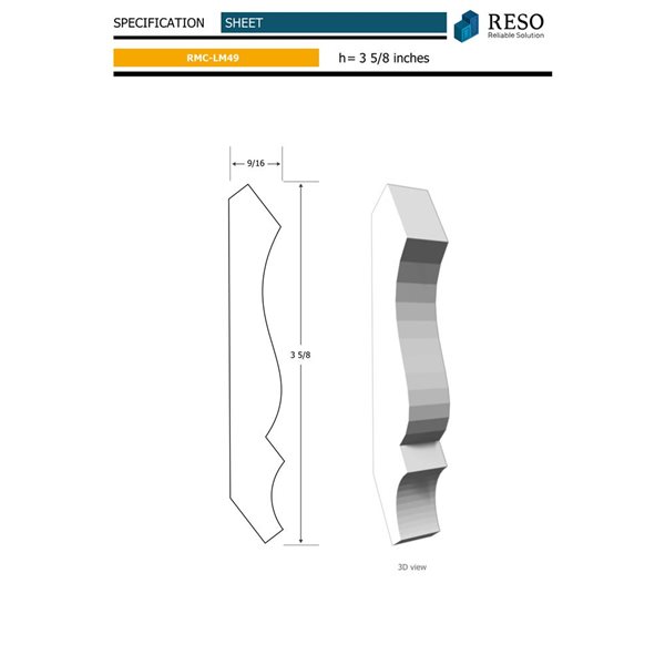 RESO 10-Pc 9/16 x 3 5/8 x 96-in Primed Finger-Joined Pine Crown Molding - 80 ft Total