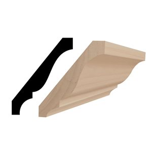 RESO 5-Pc 9/16 x 4 1/4 x 96-in Stainable Finger-Joined Pine Crown Molding - 40 ft Total