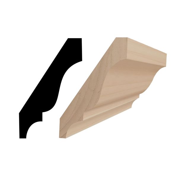 RESO 10-Pc 9/16 x 3 1/4 x 96-in Stainable Finger-Joined Pine Crown Molding - 80 ft Total