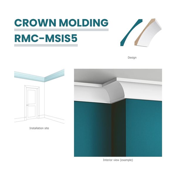 RESO 3-Pc 1 x 1 x 96-in Primed Finger-Joined Pine Crown Molding - 24 ft Total