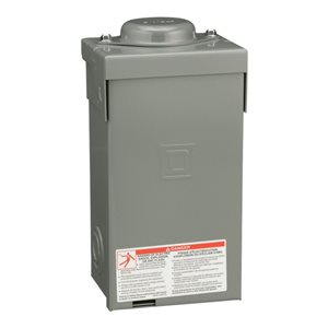 Panneau électrique secondaire en métal pour l'extérieur Homeline QO 70 A avec 2 espaces et 4 disjoncteurs en gris