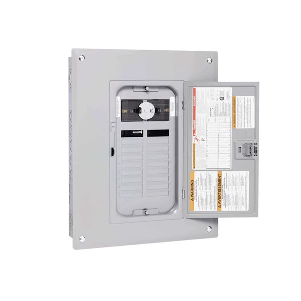 Square D Grey Metal Indoor 30 A Main Breaker Generator Panel w/ 18 Spaces and 36 Circuits