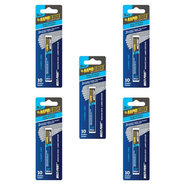 Rapid Edge 50-Pack 9 mm Serrated Snap-Off Blades