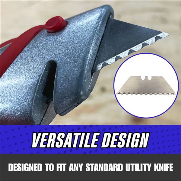 Rapid Edge Folding Utility Knife, 100 Pack Serrated Utility Blades and Offset Scissors Combo Pack