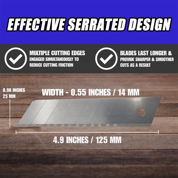 Rapid Edge 100-Pack 25 mm Serrated Snap-Off Blades