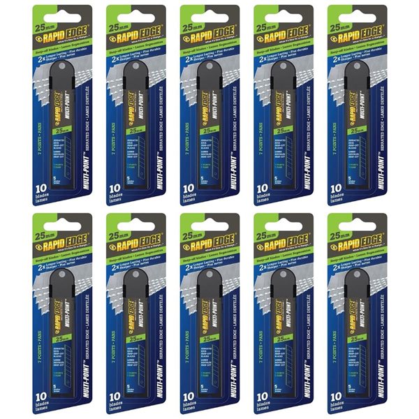 Rapid Edge 100-Pack 25 mm Serrated Snap-Off Blades