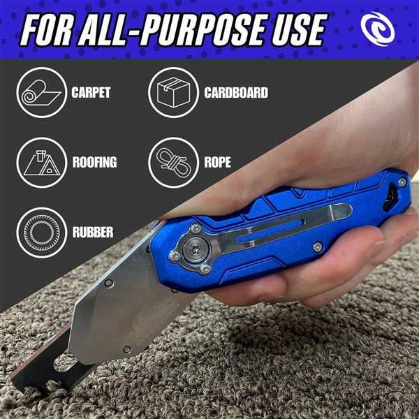 Rapid Edge 2-Pack Pivoting Carpet Knife with 5-Pack Carpet Blades