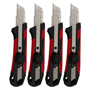 Jeu de 4 couteaux à lame sécable de 18 mm Rapid Edge avec 12 lames sécables dentelées de 18 mm