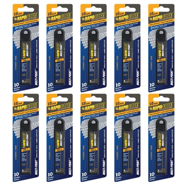 Rapid Edge 100-Pack 18 mm Serrated Snap-Off Blades