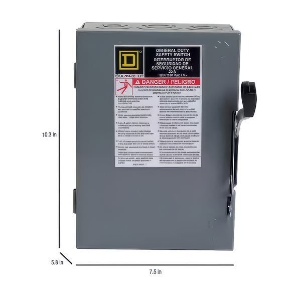 Square D 30 A General Purpose Safety Switch Cartridge Fuse