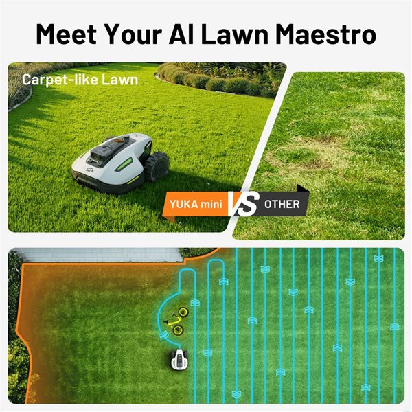 Mammotion YUKA Mini 600H 20 V Robot Lawn Mower w/ 4G and AI Obstacle Avoidance for Max 0.2 Acre