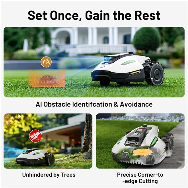 Mammotion YUKA Mini 600H 20 V Robot Lawn Mower w/ 4G and AI Obstacle Avoidance for Max 0.2 Acre