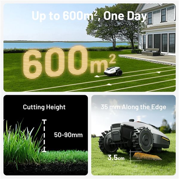 Mammotion YUKA Mini 600H 20 V Robot Lawn Mower w/ 4G and AI Obstacle Avoidance for Max 0.2 Acre