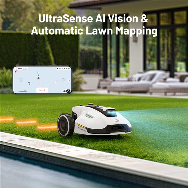 Mammotion YUKA 3000 20 V Robot Lawn Mower w/ 4G and AI Obstacle Avoidance for Max 0.9 Acre