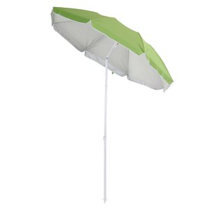Outsunny 5.2-ft W Green Round Ruffled Outdoor Umbrella w/ Carry Bag and 8 Ribs