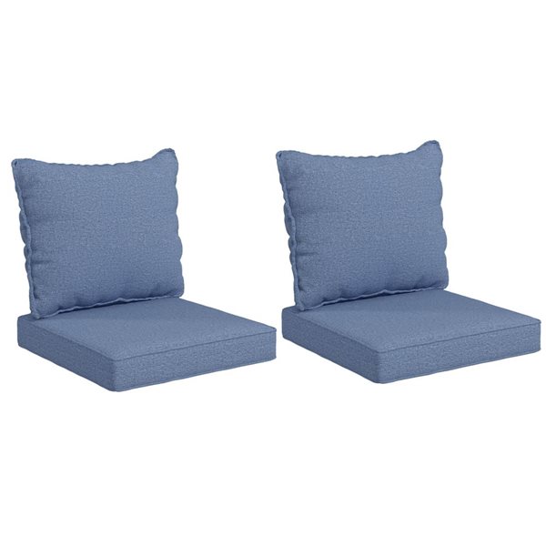 Outsunny 4-Piece Blue Patio Chair Cushions w/ Back