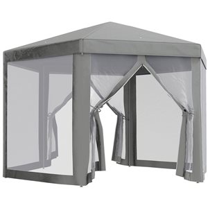 Outsunny Dark Grey 6.5 x 6.5-ft Metal Hexagon Patio Gazebo Tent