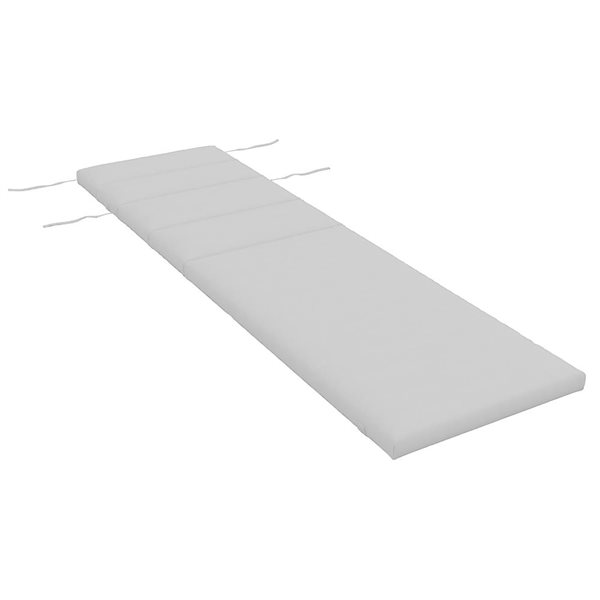 Outsunny Light Grey Patio Chaise Lounge Cushion w/ Headrest