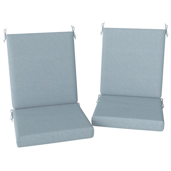 Outsunny 2-Piece Light Grey Yarn-Dyed Outdoor Chair Cushions