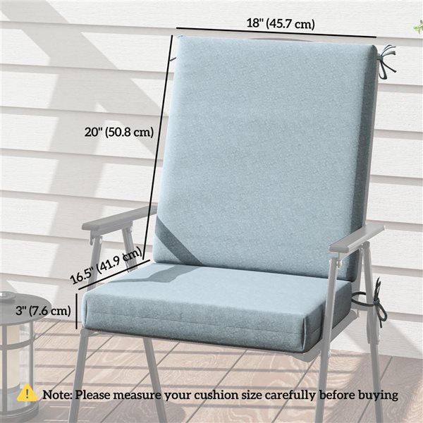 Outsunny 2-Piece Light Grey Yarn-Dyed Outdoor Chair Cushions