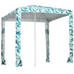 Outsunny 6.5-ft W Green Square Beach Umbrella w/ Sandbags