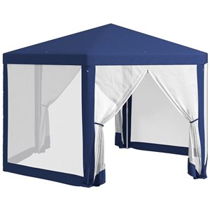 Outsunny Blue 6.5 x 6.5-ft Metal Hexagon Patio Gazebo Tent