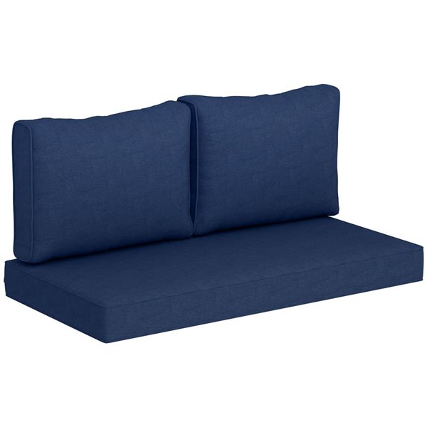 Outsunny 3-Piece Navy Blue Outdoor Seat Cushions