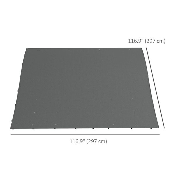Outsunny Dark Grey 10 x 10-ft Pergola Canopy Replacement for Outsunny 84C-038 Series