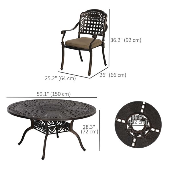 brown aluminum patio chairs