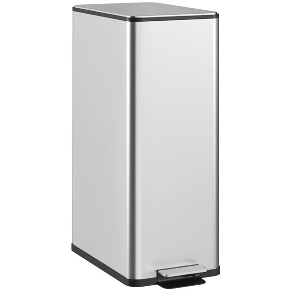 HOMCOM Stainless Steel 5.3gal Garbage Bin with Soft-Close Lid 851 ...