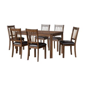 Brassex Aubin 7-Piece Acacia Wood Dining Set - Espresso