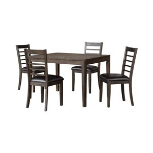 Brassex Elijah 5-Piece Acacia Wood Dining Set - Espresso