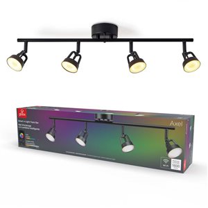 Globe Electric Wi-Fi Smart 4-Light LED Integrated Matte Black Track Lighting