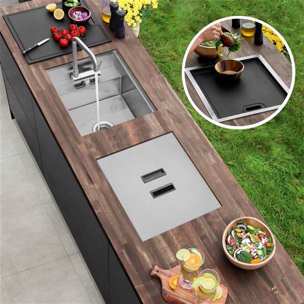 Stylish Elevare 20-in Stainless Steel 1-Hole Drop-In Single Utility Sink w/ Dura-Tek Finish