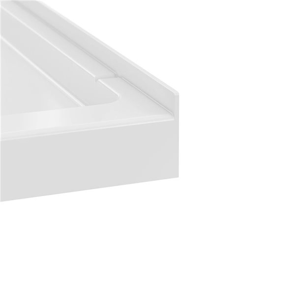 Streamline 36 x 36-in Polypropylene Alcove Shower Base w/ Included Centre Drain - Glossy White